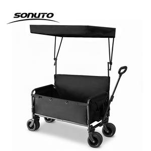 Chariot pliant robuste de 300 kg avec auvent et sièges pour le camping, les pique-niques, le shopping et le rangement, chariot de plage personnalisable OEM - Product Image 6