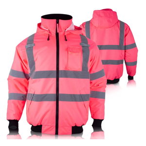 Top vente personnalisé fermeture éclair hommes femmes à manches longues vestes de sécurité étanche à l'eau caractéristique Logo brodé personnalisé - Product Image 5