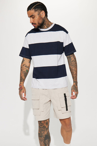 Short pour homme avec cordon de serrage à la taille et à rabat, poche latérale avec boucle, vêtements d'été personnalisés, 100% coton, léger, séchage rapide, High Street - Product Image 3