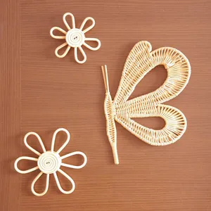 Adorable decoración de pared de mariposa de ratán, decoración de guardería de ratán bohemio - Product Image 5