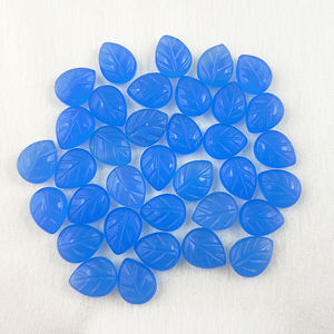 Cuentas talladas de hojas de piedras preciosas de Calcedonia azul, cuentas de piedras preciosas sueltas, fabricación de joyas hechas a mano, cuentas, proveedores indios - Product Image 6