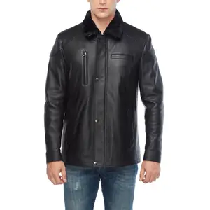 Hot Selling Product Best Winter Men's Slim Fit Leather Jackets Customized Design & Logo Full Zipper Men Leather Jacket