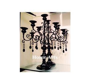 Bougeoir de pièce maîtresse de table Design merveilleux Candélabre de couleur noire en aluminium de haute qualité avec 4 bras - Product Image 2