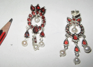 Pendientes de Plata de Ley 925 con Granate Natural y Perla de Shah Gems para Mujer, Accesorio de Moda - Product Image 1