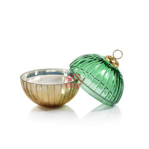 Pot à bougie en verre 2 tons et bougie votive pour décorations de Noël - Product Image 1