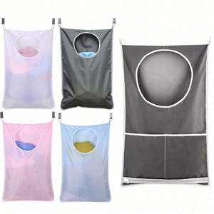 Bolsa de Almacenamiento Colgante Personalizable de Tela Oxford Resistente, Diseño Funcional Plegable Azul para Ropa, Joyería y Uso en el Baño - Product Image 6