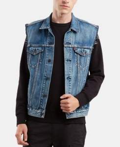 Chaleco de mezclilla para los hombres modernos Chaleco de mezclilla elegante vintage informal Un armario Esencial Desgastado Estilo fresco sin esfuerzo - Product Image 1