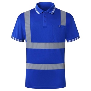 Respirant oeil d'oiseau tricot tissu matériel sécurité réfléchissant Polo haute visibilité haute visibilité travail sécurité t-shirt - Product Image 1