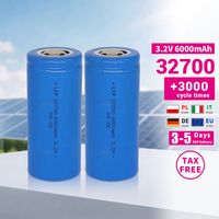 Batterie LiFePO4 de qualité A 32700, 3,2 V, 6000 mAh, cellule cylindrique lithium-ion, plus de 3000 cycles pour éclairage solaire, bricolage, ESS
