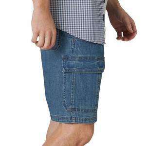 กางเกงคาร์โก้ขาสั้นผ้าเดนิมผ้าฝ้าย100% สำหรับผู้ชายกางเกงขาสั้นขายาวถึงเข่ากางเกงขาสั้นผ้าย้อมสีทึบสำหรับผู้ชาย2025โลโก้ได้ตามต้องการ - Product Image 4