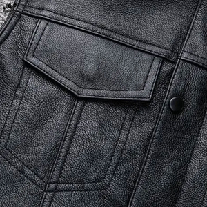 Chaleco de cuero de moda de nuevo diseño Chaleco de invierno de cuero transpirable para exteriores de alta calidad en chaleco de estilo personalizado para hombres - Product Image 2