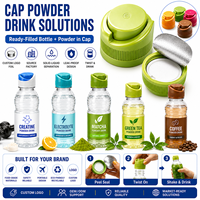 Bouteille de boisson avec bouchon torsadé et compartiment séparé pour poudre, séparation solide-liquide, pour créatine, électrolytes, matcha, thé vert, café, logo personnalisé