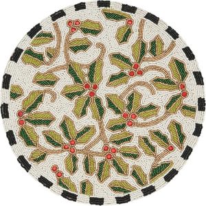 Handcrafted Round Glass Beaded <b>Placemats</b> for <b>Dining</b> <b>Table</b> Wedding Christmas & Family Gatherings for Parties & Decorations - Product Image 1