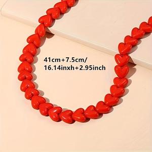 Hebras de cuentas en forma de corazón de resina brillante, cuentas acrílicas multicolores para fabricación de joyas hechas a mano, collar y pulsera artesanales DIY - Product Image 6