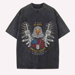 Épaule tombante surdimensionnée Conception et logo personnalisés imprimés 100% coton T-shirts graphiques Chemise imprimée respirante populaire OEM - Product Image 1