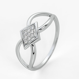 แหวนอินฟินิตี้925เงินสเตอร์ลิงของผู้หญิงที่สง่างามทันสมัยพร้อมเพชรคลัสเตอร์ตารางรัศมีสำหรับหมั้นและเครื่องประดับสวมใส่ทุกวัน - Product Image 1