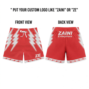 Custom 120g Cotton Mesh Sports Shorts Red White Side Panel Breathable Mid Waist Drawstring Closure Quick Dry Waterproof - Product Image 1