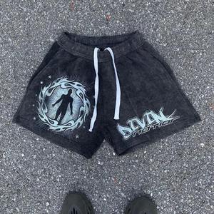 เสื้อยืดผู้ชายลายกรดซักได้ทั้งชายและหญิงชุดวอร์มสั้นทรงครอปผ้าฝ้าย100% 220 GSM โอเวอร์ไซส์ระบายอากาศได้ - Product Image 5