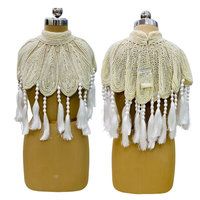 Capes scintillantes brodées à la main pour femmes tendance, longues franges, robes de soirée islamiques, tenues de créateur, vêtements du Moyen-Orient