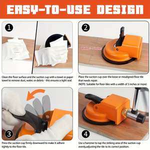 Ventouse robuste pour réparation de sols, construction métallique renforcée, sans électricité - pour bois, PVC, carrelage - Product Image 4