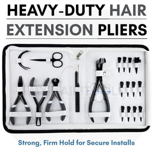 Roestvrijstalen Haarverlengtang Gereedschapsset Set Met Tape In Pers Tang C Naald Threading Haak Lus Scheidingsringschaar - Product Image 5