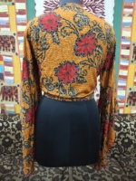 Top Corto de Seda con Lazo Delantero para Mujer, Estampado Floral, Estilo Sexy y de Club, Tejido Transpirable y Cómodo, Ropa Casual para Fiestas