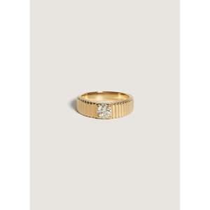 Anillo Solis con Diamante Redondo de 0.5 Quilates y Diseño Acanalado para Compromiso - Product Image 1