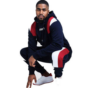 Deux pièces survêtement à capuche pour hommes 100% coton Sport Jogging ensemble veste confortable pantalons de survêtement équipe survêtement pour la saison d'automne - Product Image 4