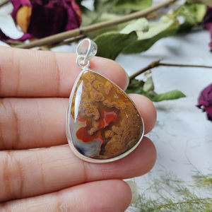 Colgante de Ágata Roja de Botsuana en Forma de Corazón, Venta al por Mayor |   Colgante de Plata 925 |   Proveedor de Joyería al por Mayor - Product Image 3