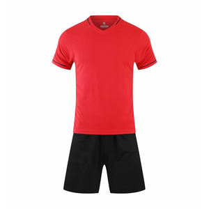 Conjunto de Camiseta de Fútbol Personalizada de Calidad Profesional de Secado Rápido 100% Poliéster con Cuello en V, Uniforme de Entrenamiento de Fútbol de Color Sólido para Clubes - Product Image 5