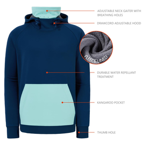 Sweat à capuche double couche personnalisé, grande taille, lourd, avec fermeture éclair, cagoule pour l'hiver, design ninja, par Manufacturers Basics - Product Image 3