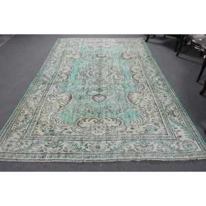 Tapis turc vintage 5,4x9,6 pieds, tapis en laine marocaine bleu - Product Image 1