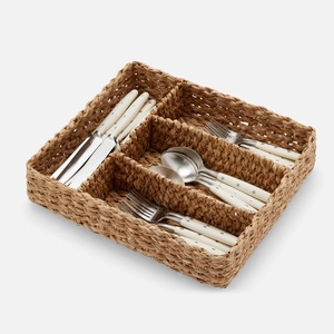 Bandeja para cubiertos de jacinto de agua para cajones, organizador de utensilios artesanal, bandejas con compartimentos para cubiertos - Product Image 3