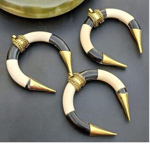 Brazalete de cuerno de búfalo natural hecho a mano, brazalete de hueso de estilo amoroso ecológico, joyería - Product Image 3