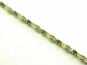Bracelet tennis vintage pour femme en argent sterling avec 12 diamants ronds, plaqué or jaune 14 carats - Product Image 4