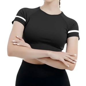 เสื้อครอปออกกำลังกายผ้าฝ้ายแท้ 100% ทรงเข้ารูป สำหรับฤดูร้อน แห้งเร็ว กระชับรูปร่าง ขายดี ราคาโรงงาน ขายส่ง สำหรับผู้หญิง - Product Image 1
