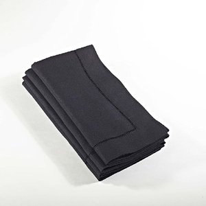Manteles de algodón orgánico de alta durabilidad 100%, servilletas, patrón personalizado, negro completo, certificado GOTS, estilo clásico, tamaño de 45*45 cm - Product Image 1