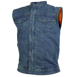 Chaleco de cuero de vaca para hombre, chaleco de moto sin mangas de moda de talla grande, suministro OEM de invierno transpirable - Product Image 2