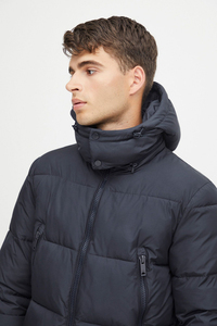 2025 nouveauté hommes avertir hiver brillant matelassé doudoune coupe-vent rembourré épais noir à capuche bulle rembourré veste - Product Image 4