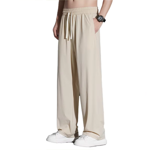 Nouveaux pantalons fins à jambes droites pour hommes, été, frais, séchage rapide, amples et drapés, pantalons décontractés - Product Image 6
