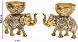 Traditionnel Diwali éléphant Urli bol 500ml laiton flottant fleurs bougie lampes décor à la maison pour Temple chambre cadeau - Product Image 4