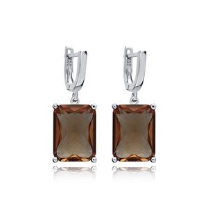 12x16mm Recktangle Forme Dangle Boucle D'oreille Sultanite Pierre 925 En Argent Sterling En Gros Fine Jewelry Turc - Product Image 1