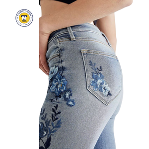 กางเกงยีนส์ผู้ชายคุณภาพสูง ผ้าแคนวาส 100% ปักลาย ปรับแต่งได้ น้ำหนักเบา ทรงตรงปานกลาง สไตล์ทางการ แห้งเร็ว ระบายอากาศได้ดี - Product Image 6