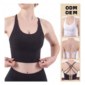 สปอร์ตบราเล่นโยคะสำหรับผู้หญิงสีทึบสำหรับเล่นฟิตเนสวิ่งเล่นยิม - Product Image 1