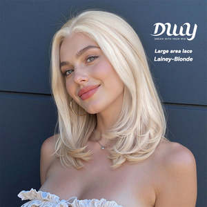 Lainey H-NEW Light Brown <b>Wig</b> 134 Free Parting Hand-Tied Top Top Middle Length with Glueless Synthetic Features Dwy 134 Color - Product Image 1