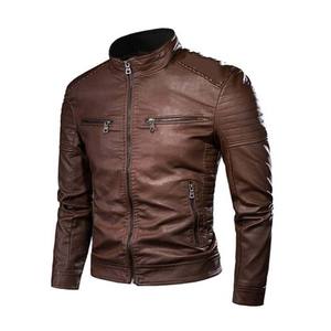 Veste en cuir de motard à fermeture éclair vierge OEM de conception tendance, veste en cuir unique et respirante Offre Spéciale personnalisée pour hommes - Product Image 2