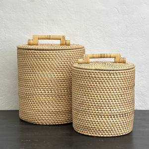 Contenedores de mimbre para dulces, cestas de almacenamiento hechas a mano para despensa, cocina y encimera. - Product Image 5