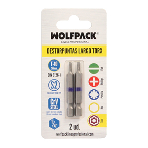 Set di Punte Torx Lunghe T10 (2 Pezzi) in Acciaio S2 al Cromo Vanadio - Product Image 3