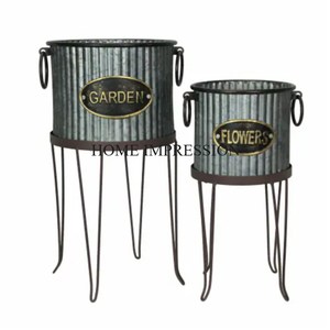 Maceta y macetas de flores de Material galvanizado de forma redonda de calidad superior, maceta y maceta de flores de jardinería de nuevo estilo de alta demanda - Product Image 3