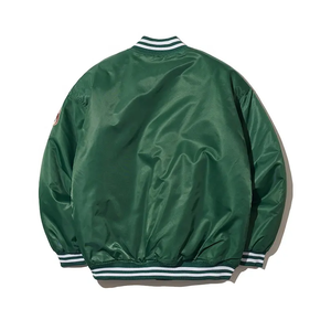 Offre spéciale, blousons bombardiers de baseball en satin brodés personnalisés pour hommes, coupe-vent à col montant, fermeture à glissière, coton respirant - Product Image 2